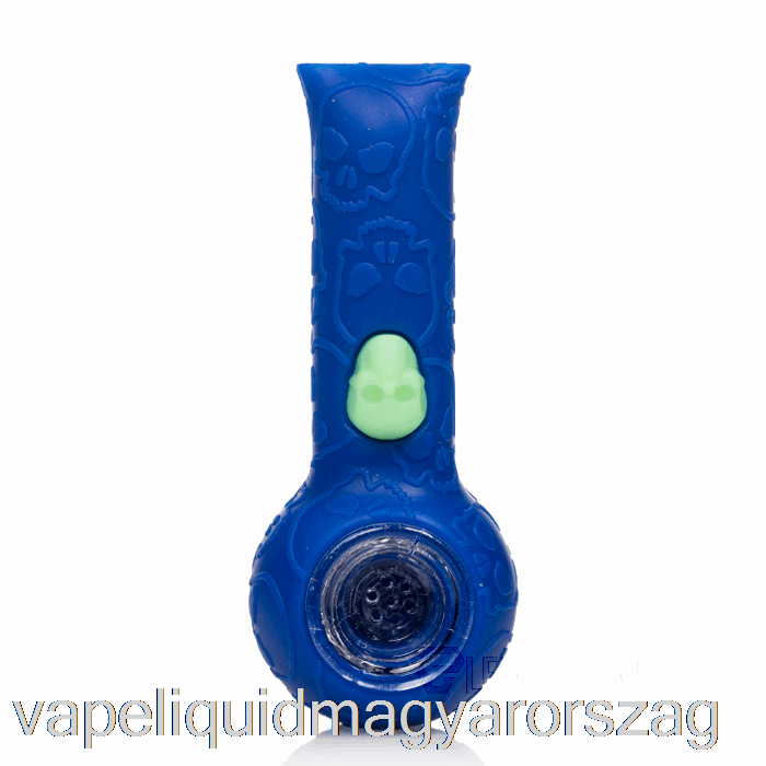Stratus Szilikon Koponya Kézi Cső Navy / Uv Bee (kék / Uv Zöld Méh) Vape E Cigi
